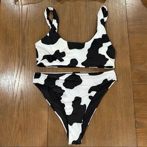 Cowprint high waisted bikini
